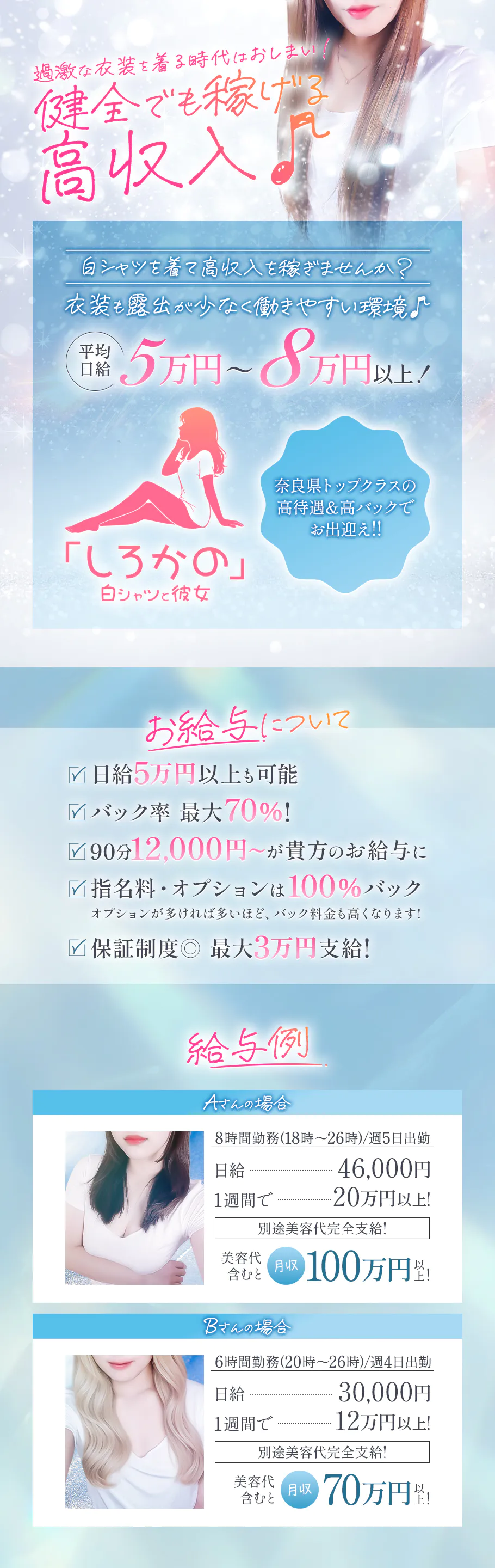 奈良市内メンズエステ求人 白シャツと彼女「しろかの」のPICK UP写真1